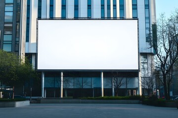 Large Horizontal Blank Billboard Framed for Modern Outdoor Urban Advertising