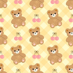 seamless pattern with teddy bear