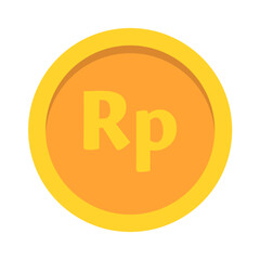 Flat illustration of an Indonesian rupiah coin with the 