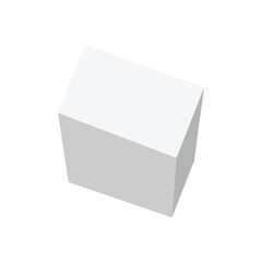 White triangular prism isometric shape. Geometric 3D symbol. Vector isolated on white . Vector Illustration .  