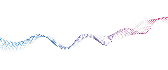 Flowing Dot Wave halftone gradient pattern on transparent background	
