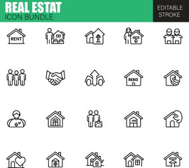 Real Estate and Property Icon Collection – Flat Vector Set for Realtors, Agents, Investors, and Developers