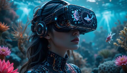 Virtual reality underwater experience vr headset ocean simulation future technology