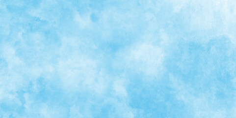 Obraz premium Sky blue gradient texture gently blending into crisp white light sky blue shades watercolor background, aquarelle paint paper textured canvas element for texture design, blue sky and clouds.