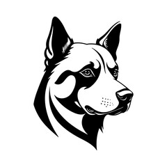 black and white dog vector design