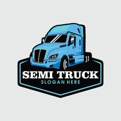 truck service icon illustration of semi truck vector truck logo design 