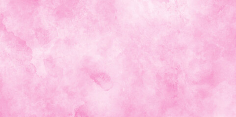 Obraz premium abstract romantic pastel pink watercolor background, soft smeared aquarelle painted magenta watercolor canvas for splash design, Pink color light ink effect shades gradient on textured paper.