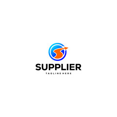 Two-way arrow design vector supplier The two-way arrow forming the letter 'S' symbolizes distribution channels, expansion, and reciprocal relationships.