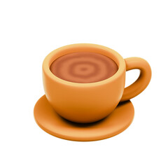 Coffee 3D Rendering Icon Isolated Transparent Background	