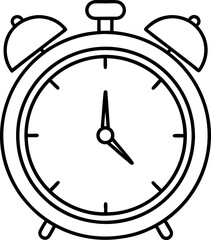 Alarm clock icon silhouette vector black transparent