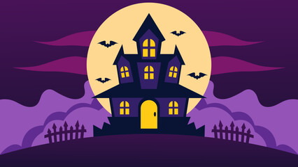 Vector design of a spooky Halloween background illustration