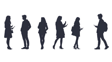 business people silhouettes tolking in bussines