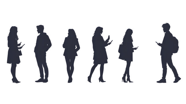 business people silhouettes tolking in bussines