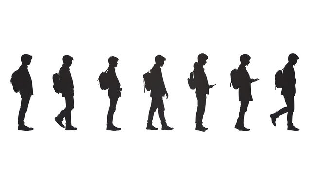 business people silhouettes tolking in bussines