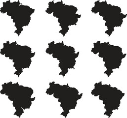 Fototapeta premium Venezuela map black silhouette vector style with white background