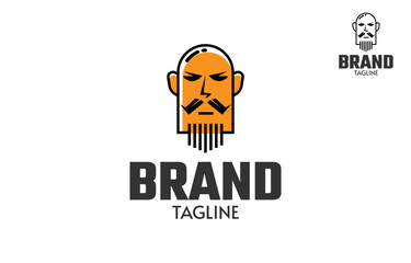Bald headed man logo design template