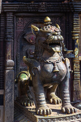 Fototapeta premium Nepali Temple Mythical Beast Guardian Statue