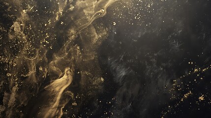 Abstract artistic design with gold specks on a dark background.