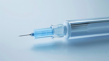 Close up of a teeth whitening gel syringe with a small precision tip isolated on a white background