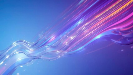 Abstract Flowing Light Streaks Vibrant Purple, Pink, and Blue Digital Art