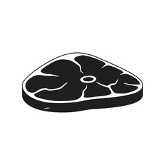 Steak meat vector illustration, raw beef icon, butcher food design, fresh protein ingredient graphic

