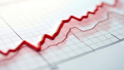 A digital dashboard on a computer screen showing a colorful success graph with rising bars and arrows, symbolizing business progress and success.