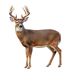 Majestic whitetail buck isolated on black background