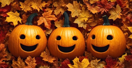 Happy Pumpkin Welcoming Halloween