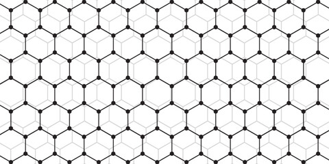 Abstract white and grey hexagonal pattern background design. Modern simple overlapping hexagon geometric element with molecular structures.