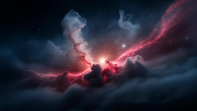 Nebula with fast energy flows and swirling clouds