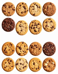 Crunchy Peanut Cookies on White Background