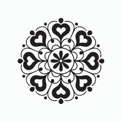 Heart Mandala Vector Design – Romantic Symmetrical Floral Pattern Art