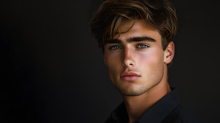 Elegant young male model in studio