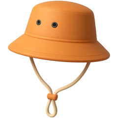 Stylish Orange Sun Hat with Chin Strap Perfect for Summer Adventures