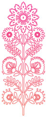 Floral embroidery neon pattern