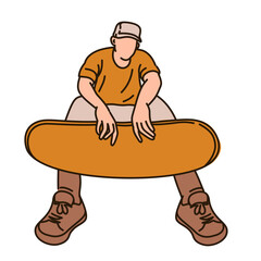 Skateboarder Doing Trick Outdoors Cartoon Illustration for Youth Sport and Lifestyle Design