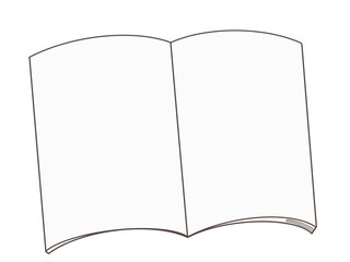 開いた本・ノート：白紙のページのイラスト