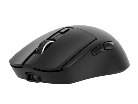 Black Computer Mouse Isolated on Transparent Background – Modern Technology and Office Accessory Concept