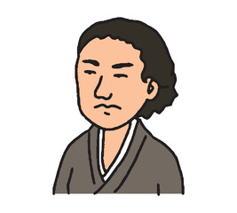 幕末に活躍した志士の手描きイラスト