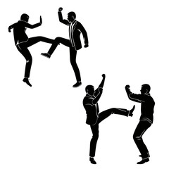 silhouette of a man fighting 