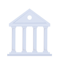 Fototapeta premium Law Element. Vector illustration of A courthouse where judicial cases are heard and legal matters are resolved under state or federal law. Isolated on background