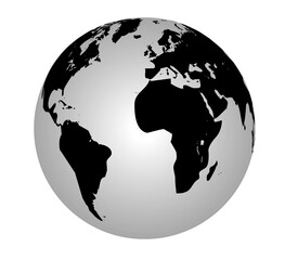 Black Globe Map Transparent Background