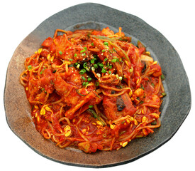 Spicy Braised Monkfish with Bean Sprouts