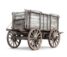 Fototapeta premium Aged wooden wagon, weathered and worn