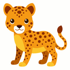 baby Leopard on white background 