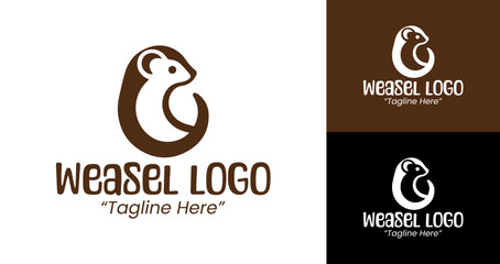 Fototapeta premium Creative and Playful Weasel Logo for Digital and Business Branding