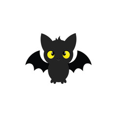 Bat flying vector art illustration.