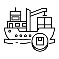 This Ship cargo icon is suitable for Transportation, Travel and Tourism, etc