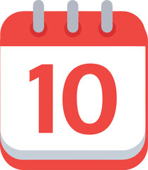 calendar icon with the date of 10 vector illustration