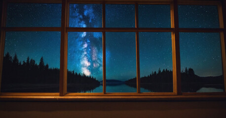 Fototapeta premium night blue sky background and star